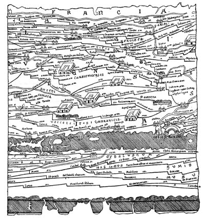 Mappa della Gallia - frammento da French School