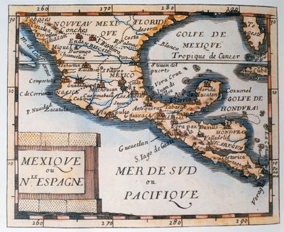 Mappa del Messico o Nuova Spagna, 1625 da French School