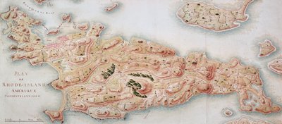 Mappa del Rhode Island al tempo della sua occupazione 1780-81 dall