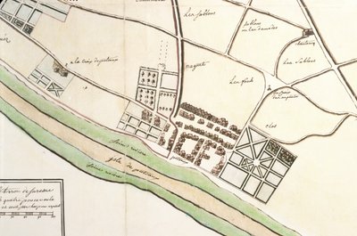Mappa di Suresnes e della sua annessione, Puteaux, 1669 da French School