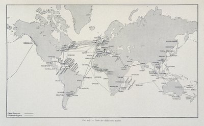 Mappa dei cavi sottomarini nel mondo - in "Attraverso l