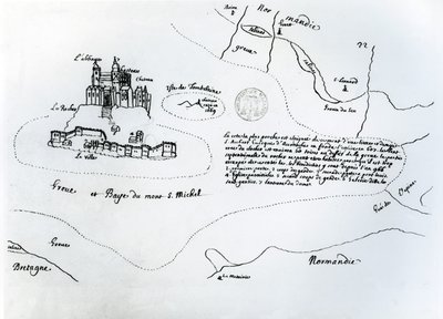 Mappa della Baia di Mont Saint-Michel da French School