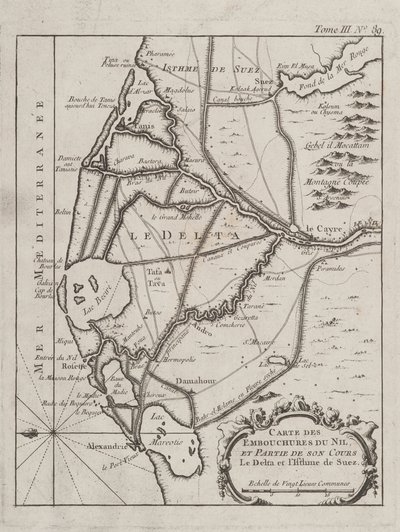 Mappa del delta del Nilo da French School