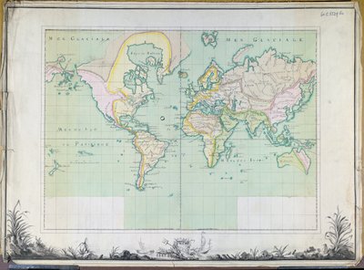 Mappa del Mondo, 1780 da French School