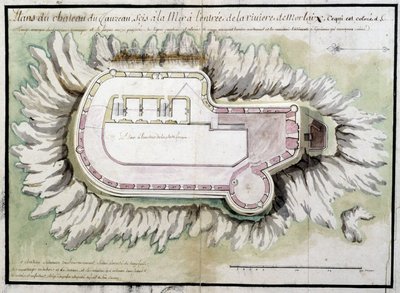 Mappa del castello di Taurus situato al mare all