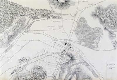 Mappa della città di Lutèce (Lutetia Parisorium oggi Parigi) e dintorni realizzata nel 1882 da French School