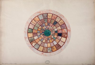 Mosaico di marmo sulla sommità del piedistallo fatto per la Principessa Elisa da French School