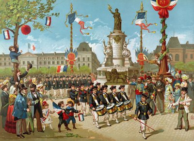 Marcia dei battaglioni scolastici il 14 luglio 1883 a Place de la Republique da French School