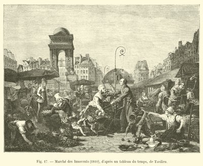 Mercato degli Innocenti, 1810, secondo un quadro dell