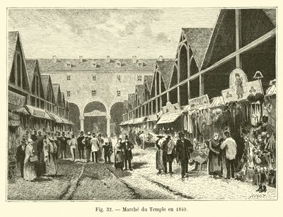 Mercato del Tempio nel 1840 da French School