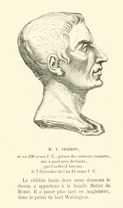 Marco Tullio Cicerone, politico, oratore e filosofo romano (incisione) da French School