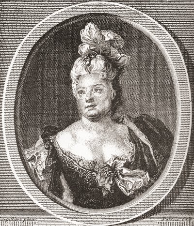 Marianne Duclos de Chateauneuf, 1664 - 1747. Comica francese. Da Les Heures Libres pubblicato nel 1908. da French School
