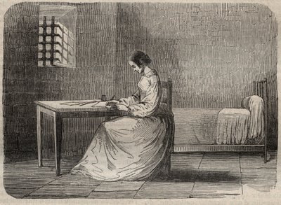 Marie Fortunée Capelle, Marie Lafarge (Madame) (1816-1852) criminale francese nella sua prigione - Incisione in 