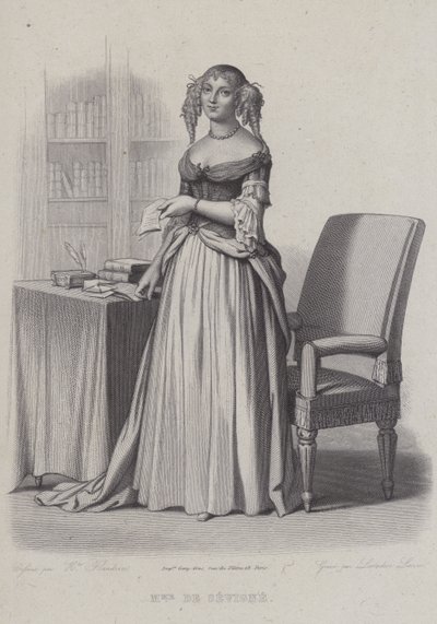 Marie de Rabutin-Chantal, marchesa di Sévigné, scrittrice francese (incisione) da French School
