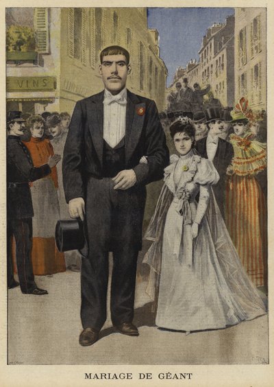Matrimonio di un gigante, Pantin, Francia, 1897 da French School