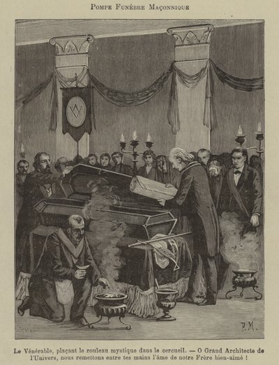 Funerale massonico (incisione) da French School