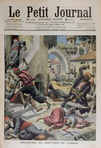 Massacro dei cristiani in Turchia, illustrazione di copertina da Le Petit Journal 2 maggio 1909 da French School