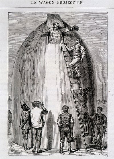 Maston ingrassato - in "Dalla Terra alla Luna" di Jules Verne da French School