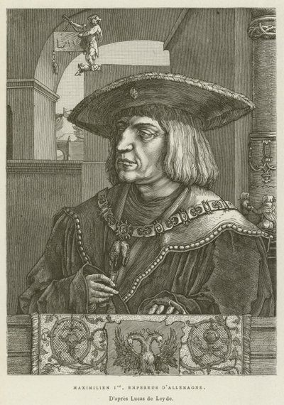 Massimiliano I, Imperatore di Germania (incisione) da French School
