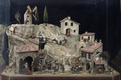 Scena di villaggio meccanico da French School