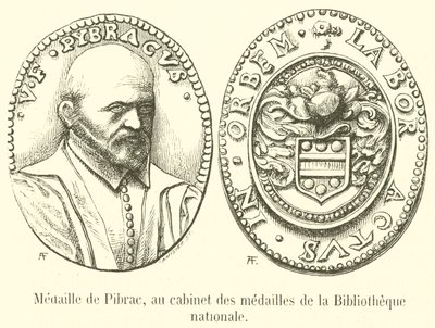 Medaglia di Pibrac, nel gabinetto delle medaglie della Biblioteca nazionale (incisione) da French School