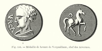 Medaglia di bronzo di Vergasillaun, capo degli Arverni da French School