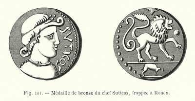 Medaglia di bronzo del capo Suticos, coniata a Rouen da French School