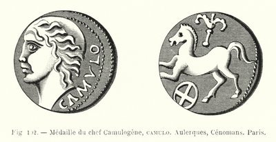 Medaglia del capo Camulogene, Camulo, Aulerques, Cenomani, Parigi da French School