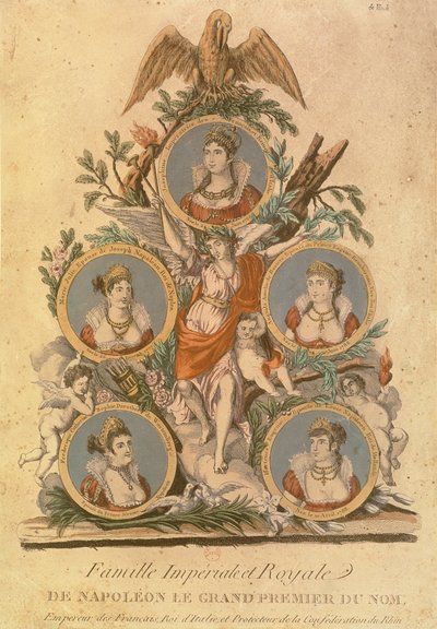 Medaglioni che rappresentano i membri della famiglia imperiale di Napoleone I: l