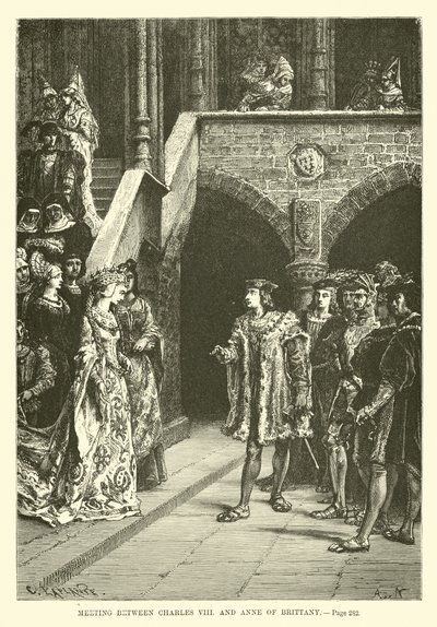 Incontro tra Carlo VIII e Anna di Bretagna da French School