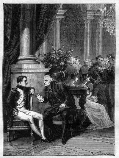 Incontro a Genova in Italia di Napoleone I con il Cardinale Jean Siffrein Maury (1746-1817) 1805 - in "Histoire de l