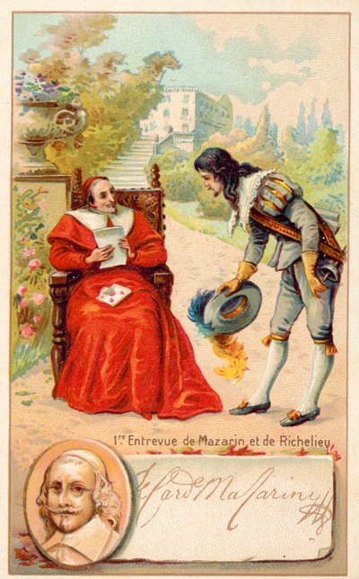 Incontro tra il Cardinale Richelieu e Jules Mazarin da French School