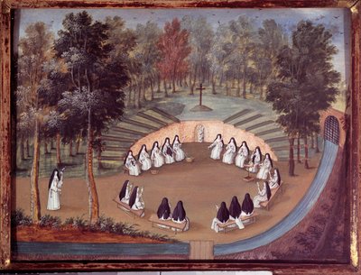 Riunione di suore a Port Royal des Champs in una conferenza in solitudine. Dipinto anonimo del XVIII secolo. Port Royal, museo delle Granges da French School