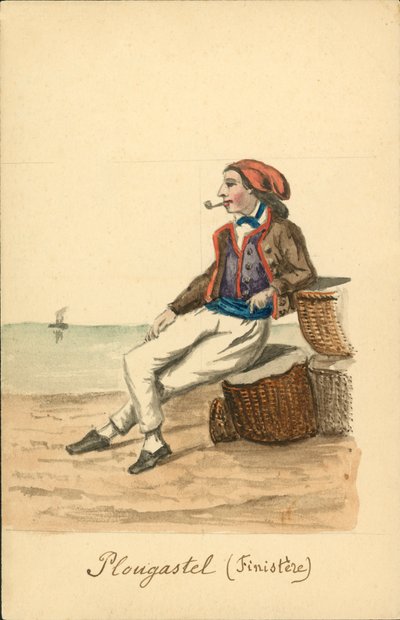 Costume maschile di Plougastel, Finistere da French School