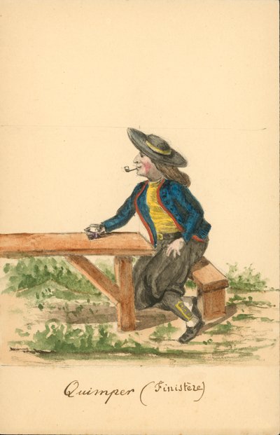Costume maschile di Quimper, Finistère da French School