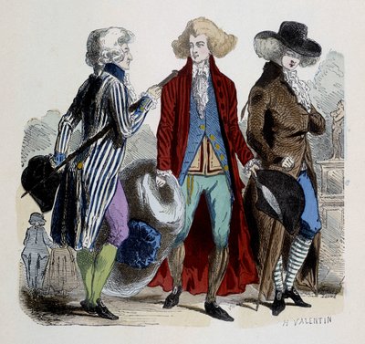 Moda maschile a Parigi nel 1787. da French School