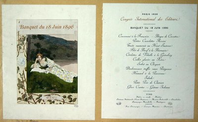 Menu per un banchetto del 