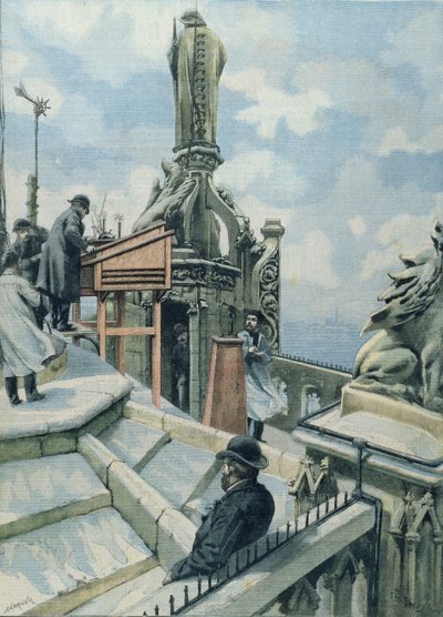 Osservatorio meteorologico sulla Tour St. Jacques, illustrazione da Le Petit Parisien, 20 novembre 1902 da French School