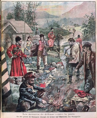 Metodi per prevenire la peste, da Le Petit Journal, 1898 da French School