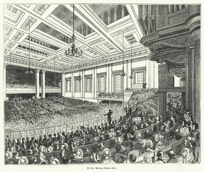 Incontro della Anti-Corn Law League a Exeter Hall, Londra da French School