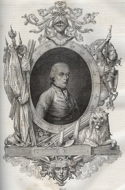 Michael Friedrich Benedikt barone von MELAS, feldmaresciallo - Nuova Enciclopedia Nazionale di Maurice La Charest - 1870 da French School