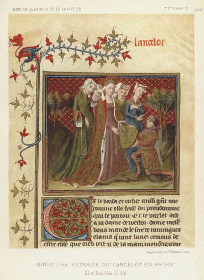 Miniatura estratta dal Lancelot in prosa da French School