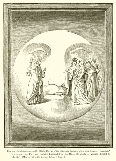 Miniatura, dipinta da Giulio Clovio, del XVI secolo, tratta dal Paradiso di Dante da French School
