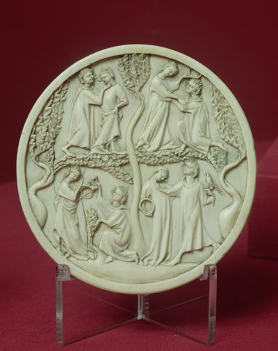 Cofanetto con Specchio raffigurante scene cortesi, c.1320-30 da French School