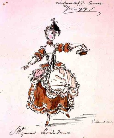 Miss Guimard come Tersicore, in un libretto di Louis Fuzelier composto da Mondonville, facsimile di A. Guillaumot Fils da French School