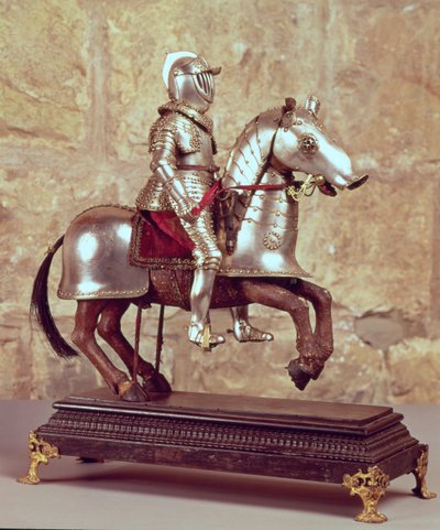 Modello di cavallo bardato e cavaliere, c.1640 da French School