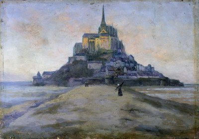 Mont Saint-Michel e il passaggio - dipinto anonimo da French School
