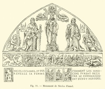 Monumento di Nicolas Flamel da French School