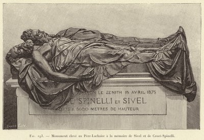 Monumento eretto al Père-Lachaise in memoria di Sivel e Croce-Spinelli da French School
