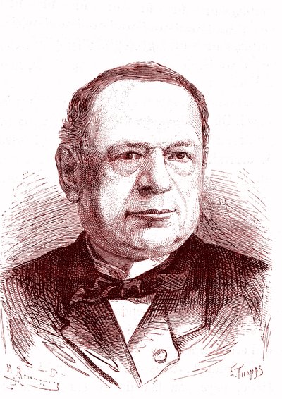 Moritz Hermann Von Jacobi (1801-1874), ingegnere e fisico russo (elettroplaccatura, motori elettrici). Incisione 1867 da French School